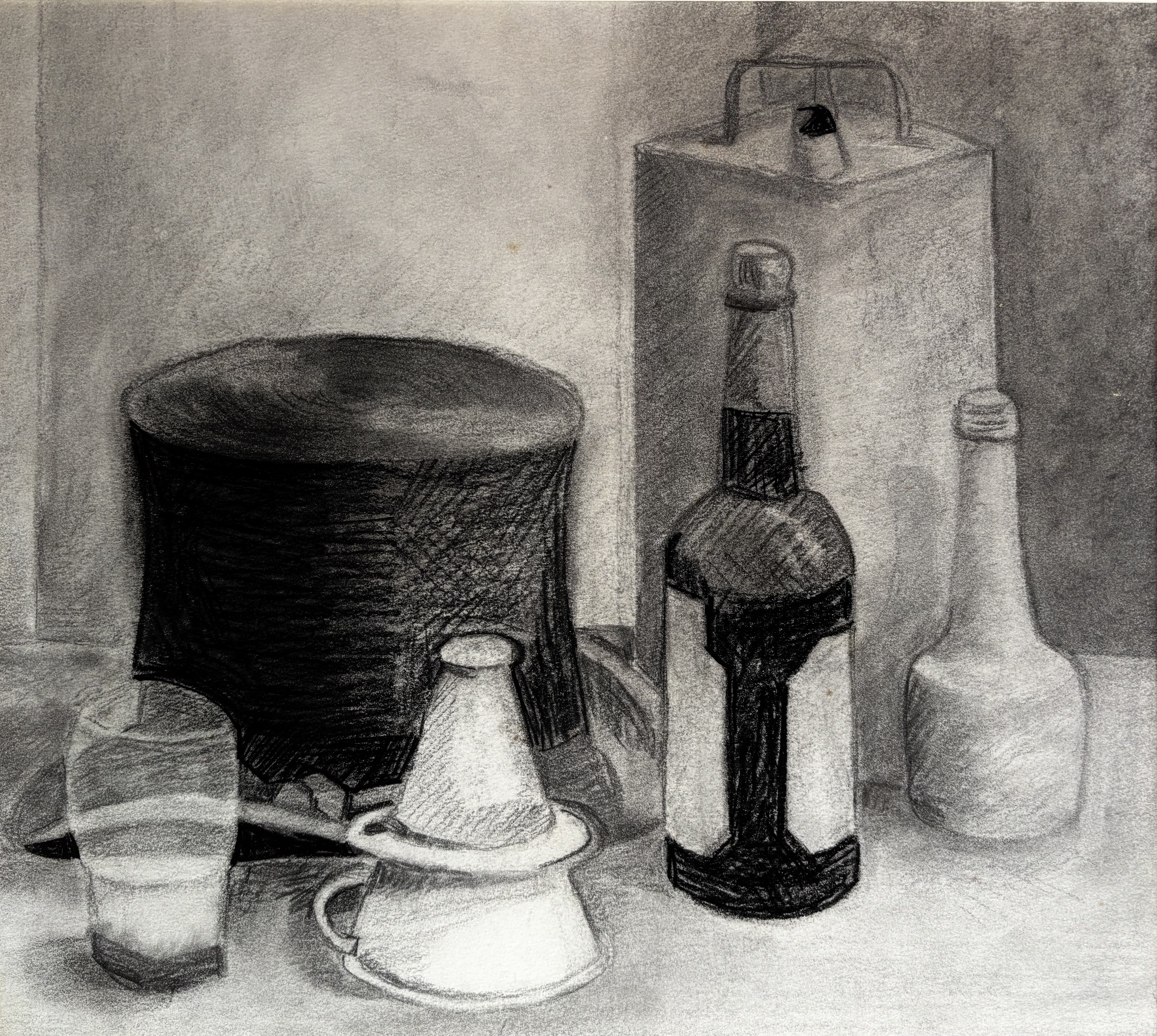 Atelier houtskoolportret